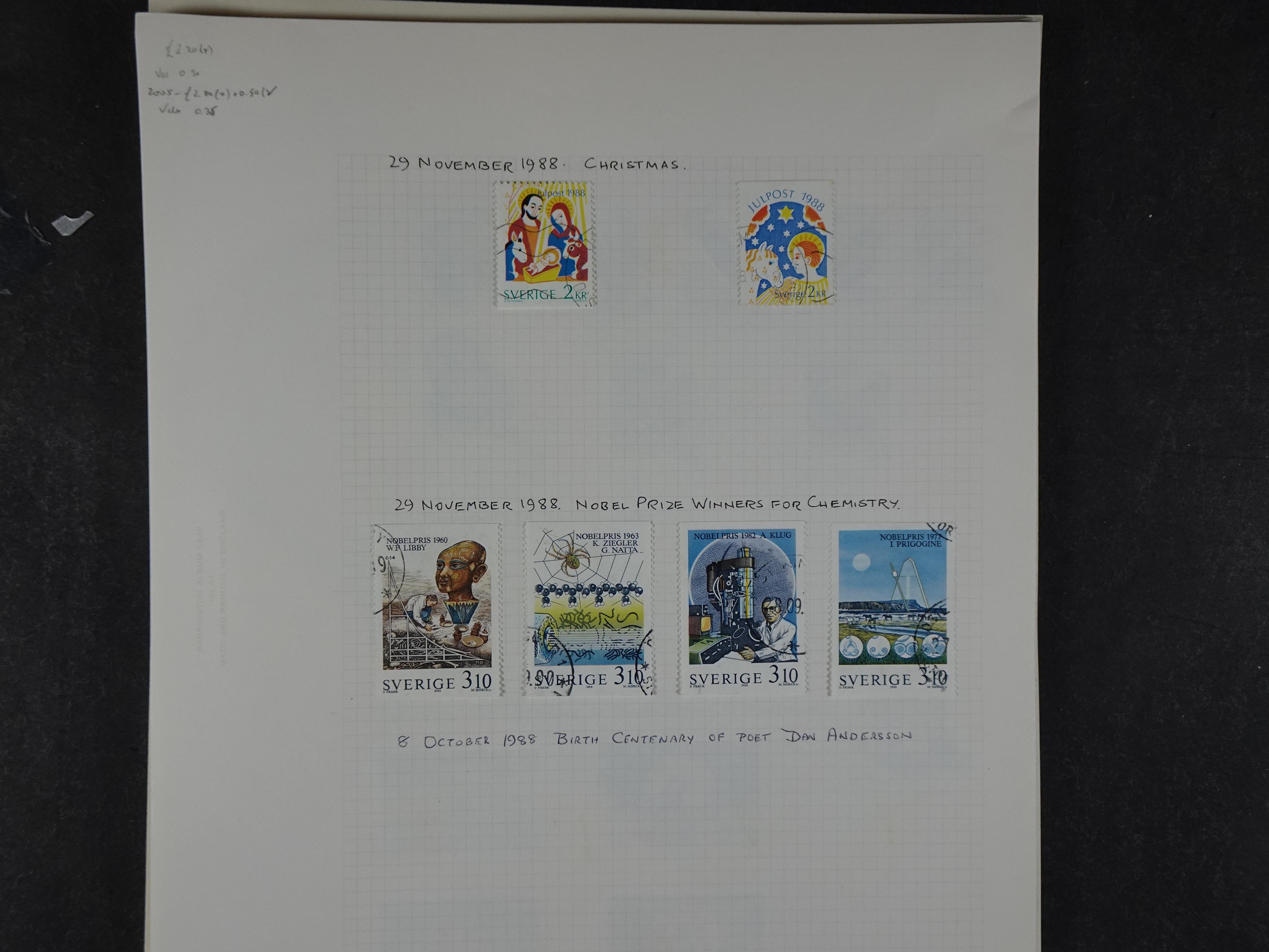 Verzameling met leuk klassiek op blanco albumblaadjes in 2 klembanden. 183