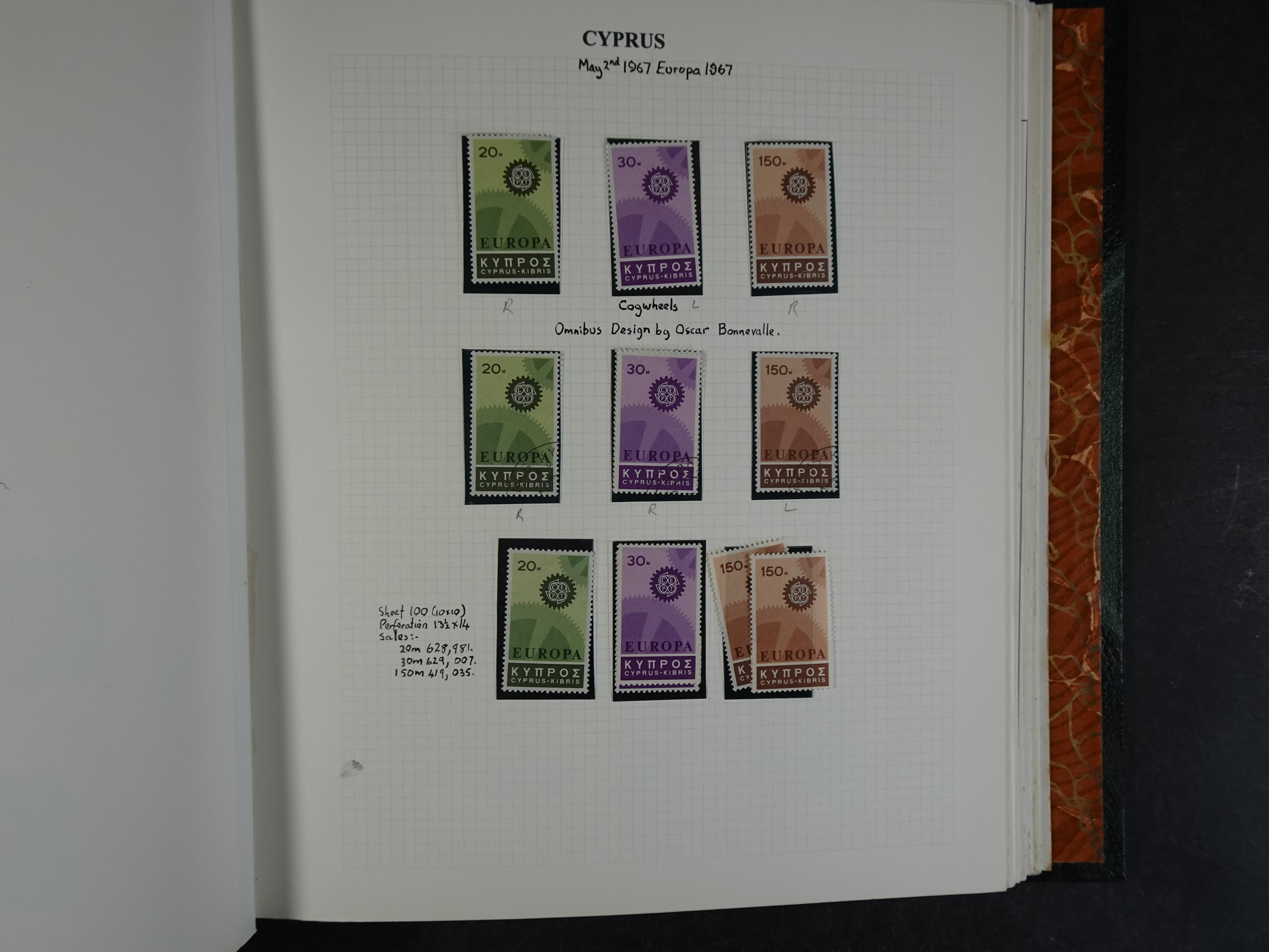 Prachtig en zeer uitgebreid collecte, waarbij dubbel verzameling. Tevens specimen, plaatfouten, boekjes, watermerken op blauwe albumbladeren.  85