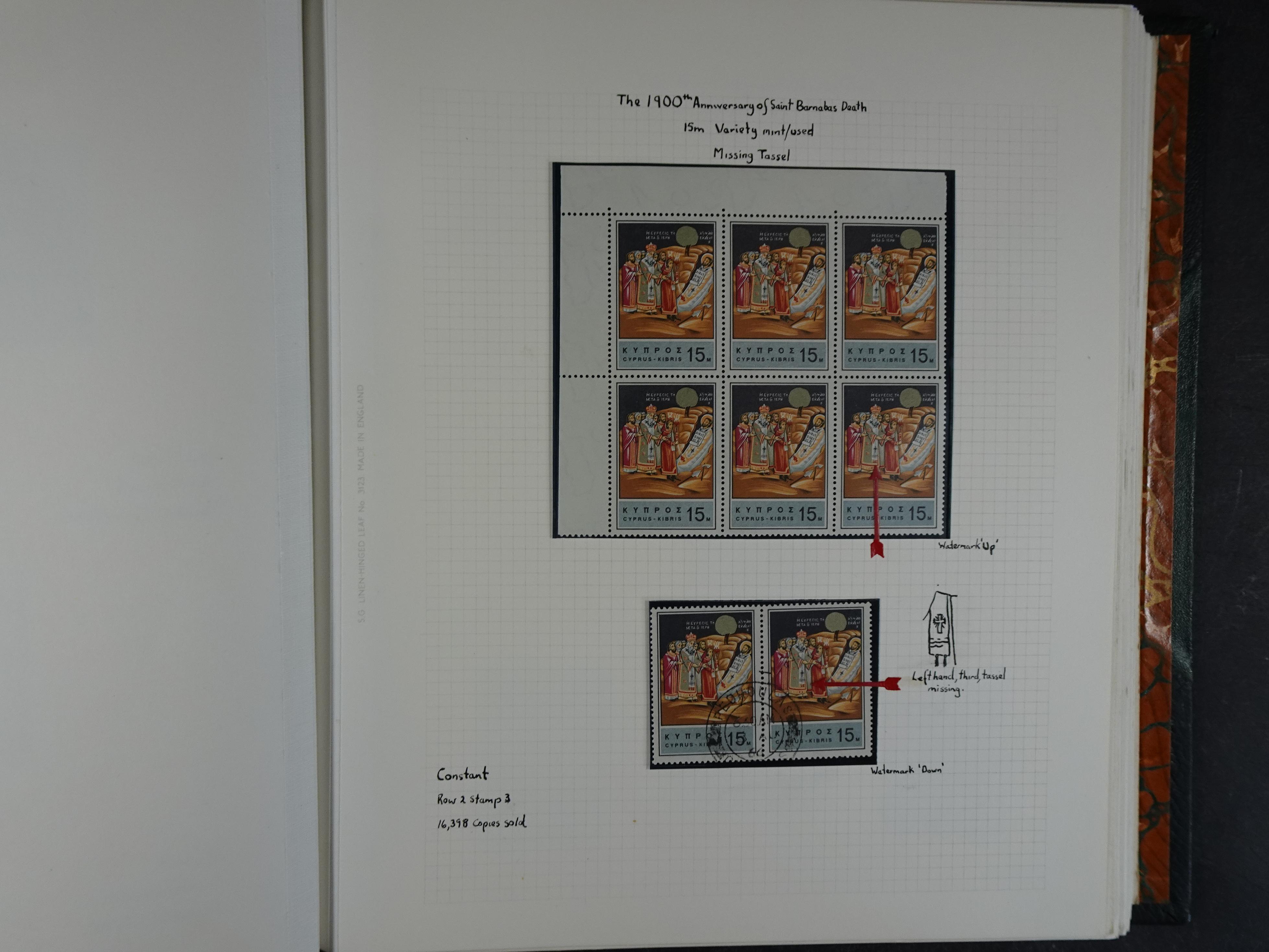 Prachtig en zeer uitgebreid collecte, waarbij dubbel verzameling. Tevens specimen, plaatfouten, boekjes, watermerken op blauwe albumbladeren.  136
