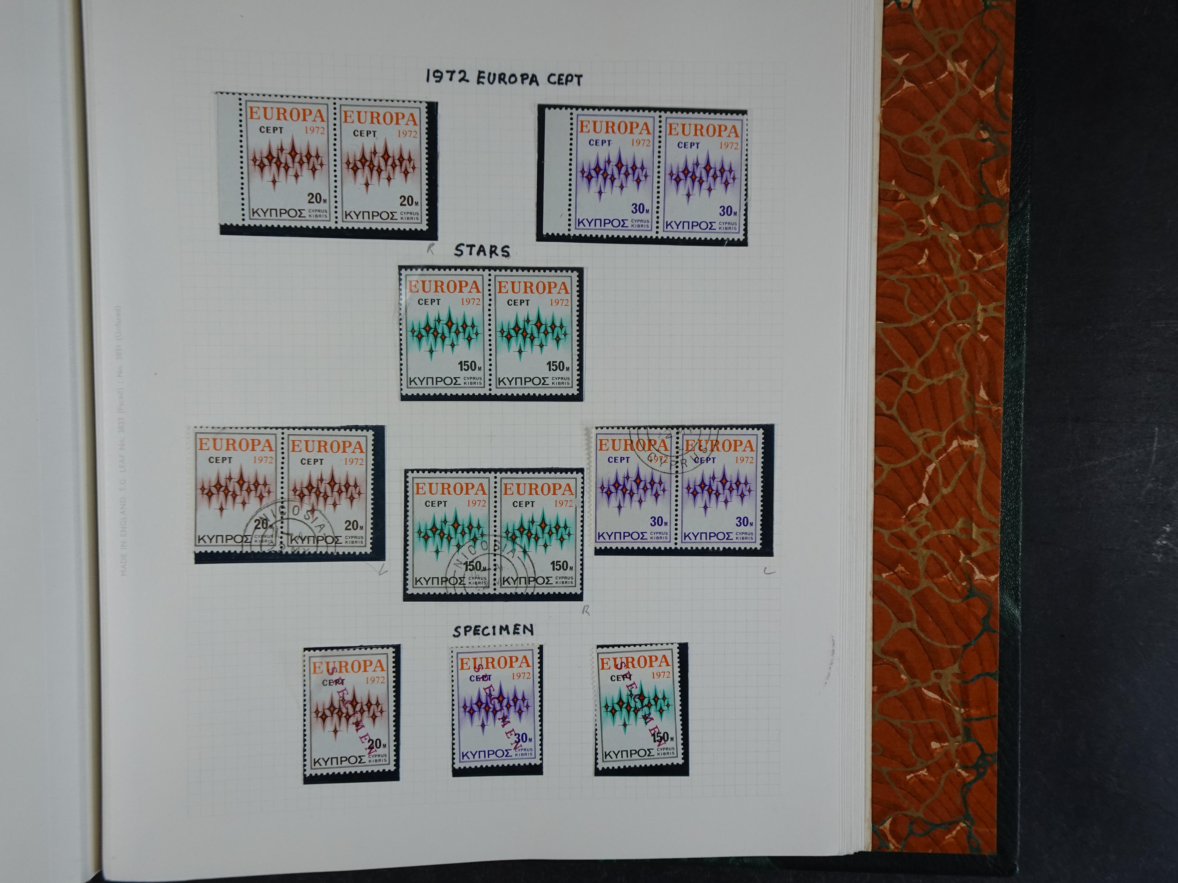 Prachtig en zeer uitgebreid collecte, waarbij dubbel verzameling. Tevens specimen, plaatfouten, boekjes, watermerken op blauwe albumbladeren.  437