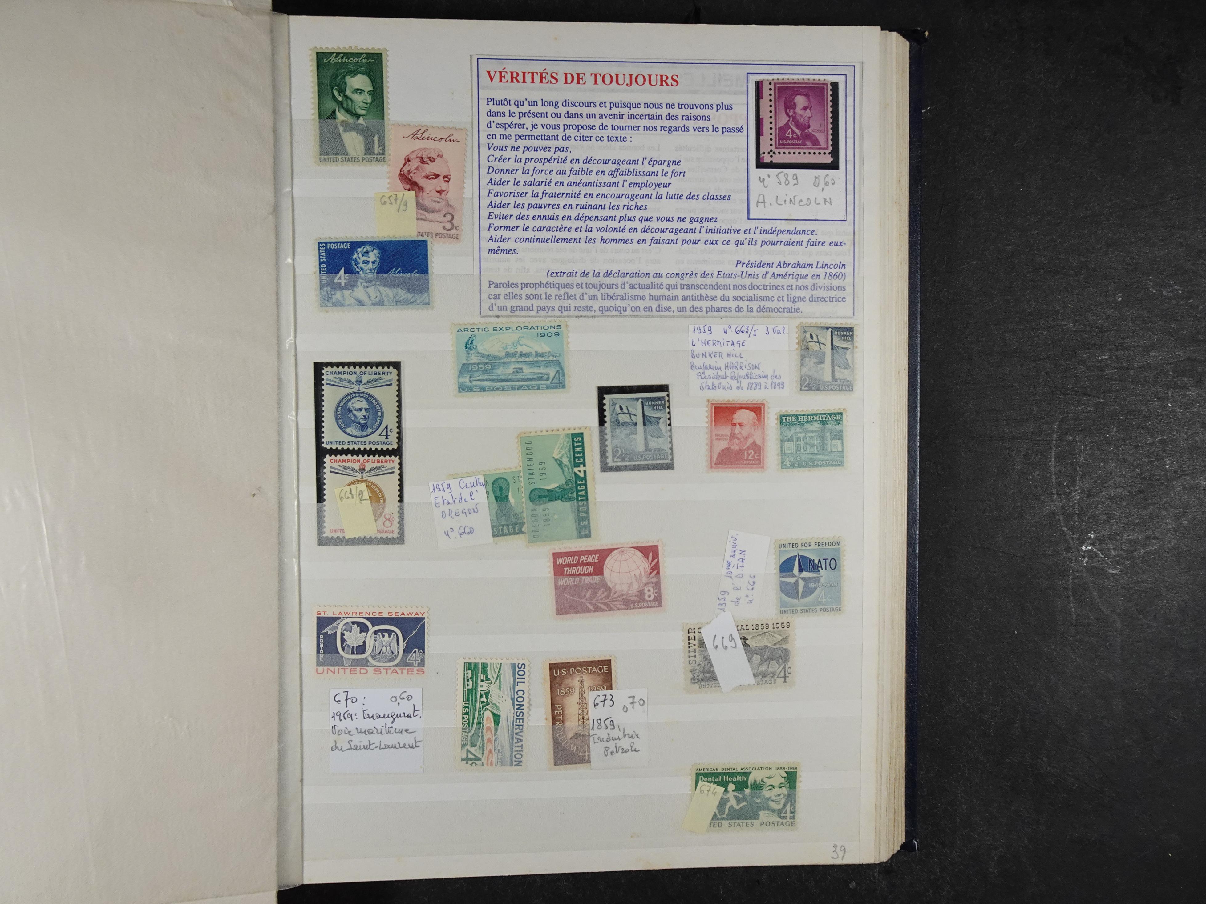 Fraai collectie, veel postfris materiaal onder andere presidenten serie. 35