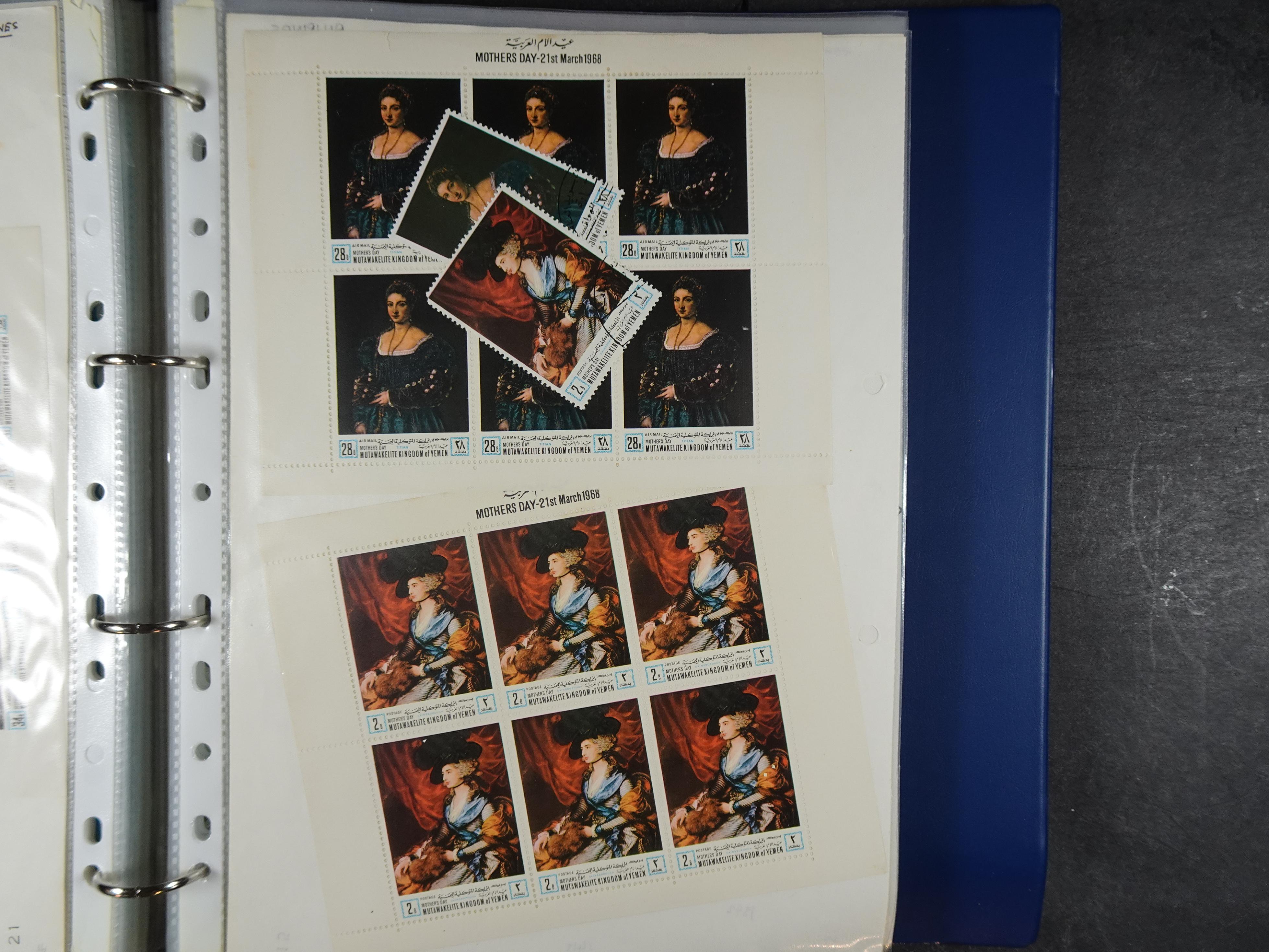 Mooie opgezette collectie veel deel gestempeld met betere blokken. 
Jaren 60 postfris. 40