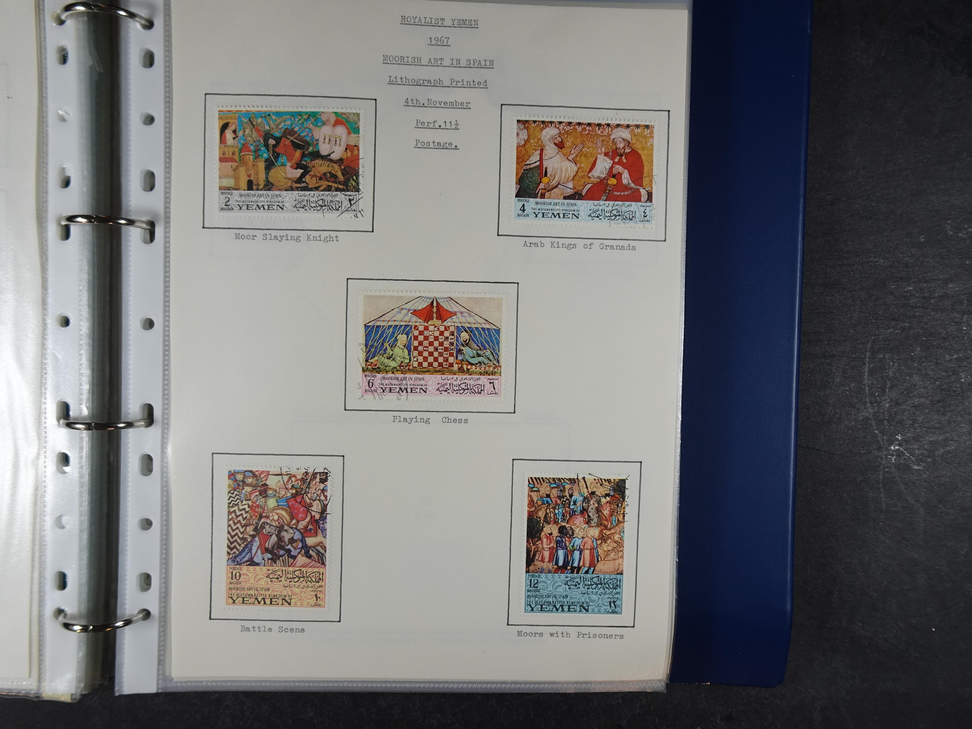 Mooie opgezette collectie veel deel gestempeld met betere blokken. 
Jaren 60 postfris. 43