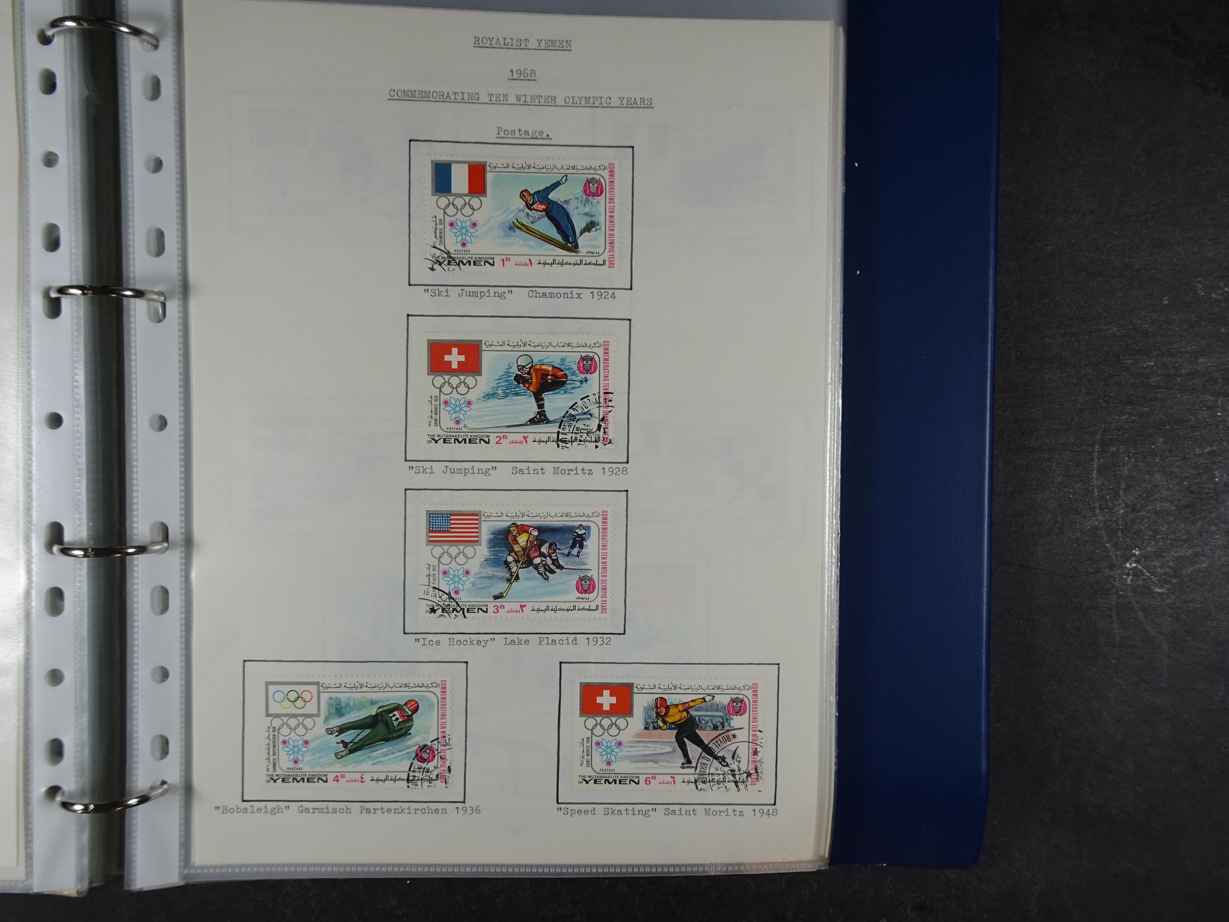 Mooie opgezette collectie veel deel gestempeld met betere blokken. 
Jaren 60 postfris. 64