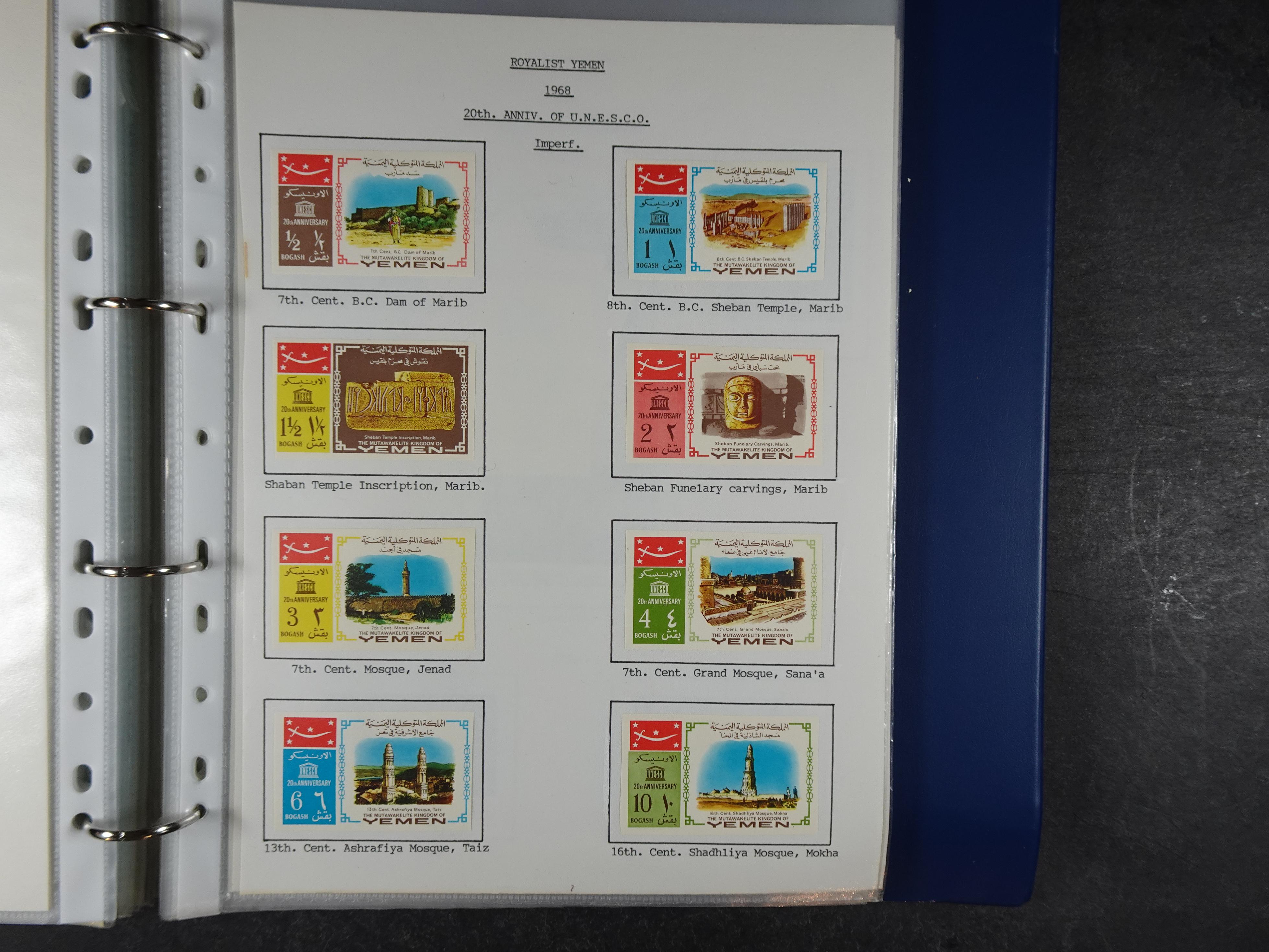 Mooie opgezette collectie veel deel gestempeld met betere blokken. 
Jaren 60 postfris. 72