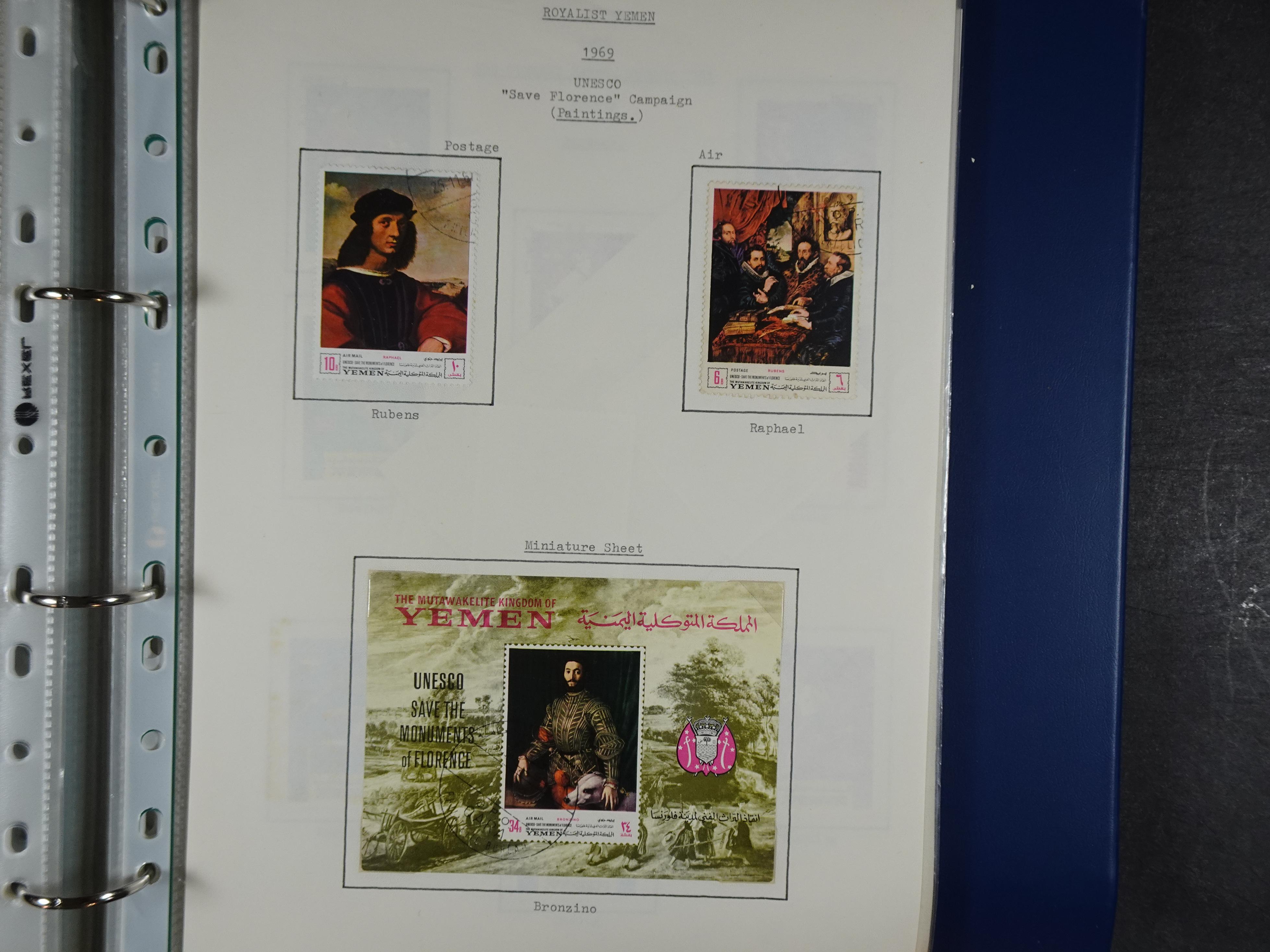 Mooie opgezette collectie veel deel gestempeld met betere blokken. 
Jaren 60 postfris. 85