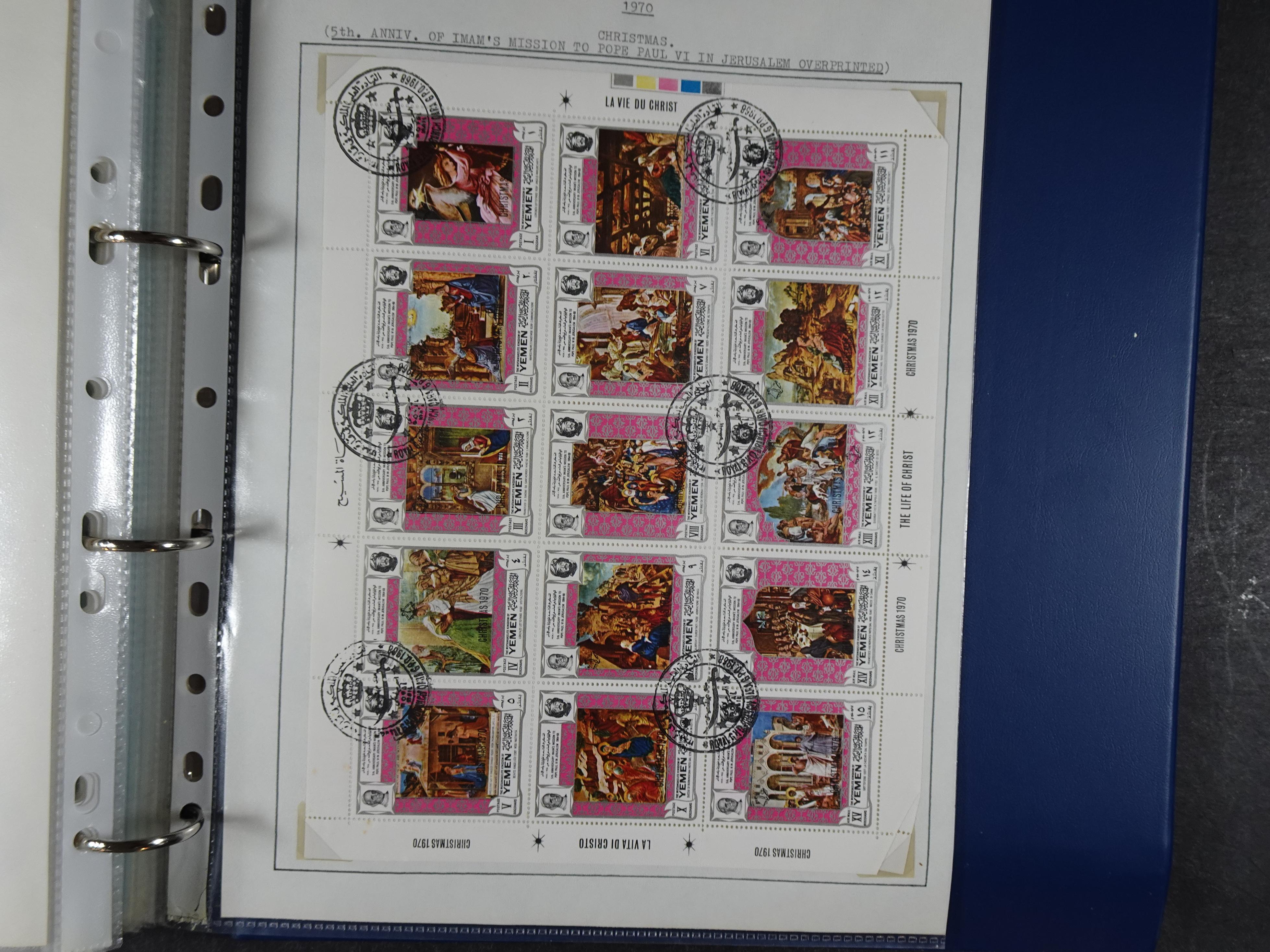 Mooie opgezette collectie veel deel gestempeld met betere blokken. 
Jaren 60 postfris. 119