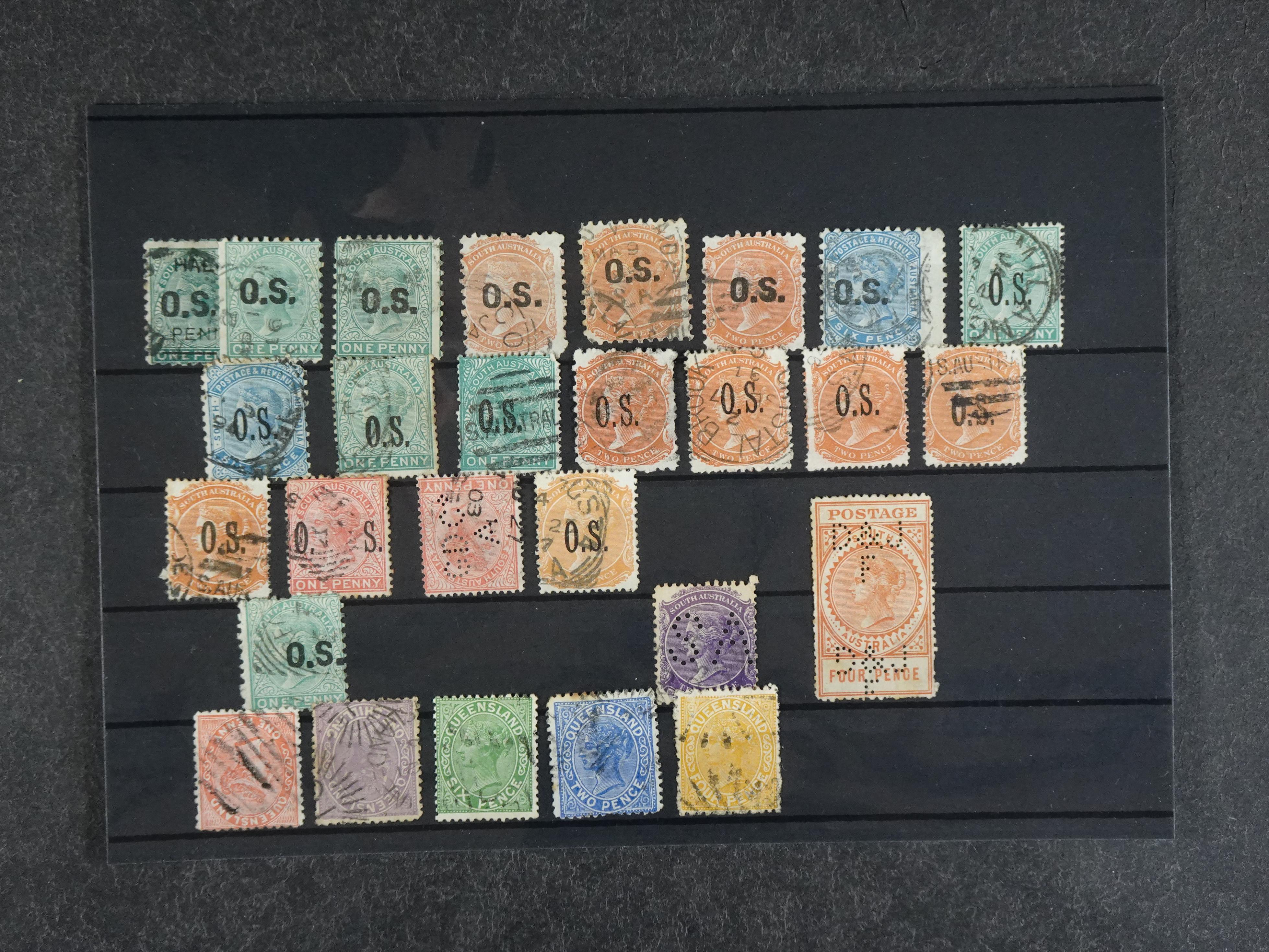 Prachtige collectie div, deels Australische staten waar onder beter materiaal en sommige prachtige stempels.
Zeer bijzonder. 2