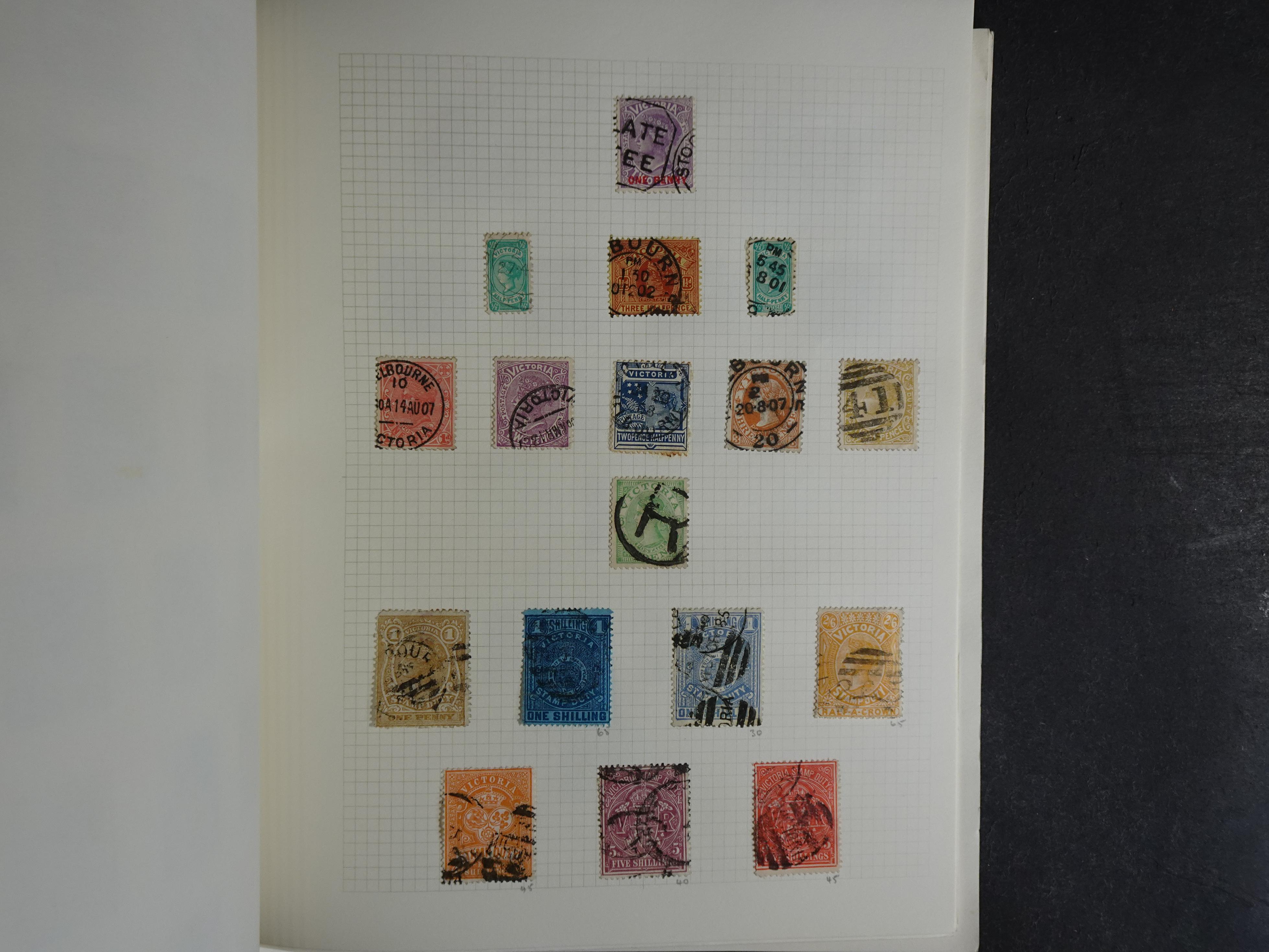 Prachtige collectie div, deels Australische staten waar onder beter materiaal en sommige prachtige stempels.
Zeer bijzonder. 27