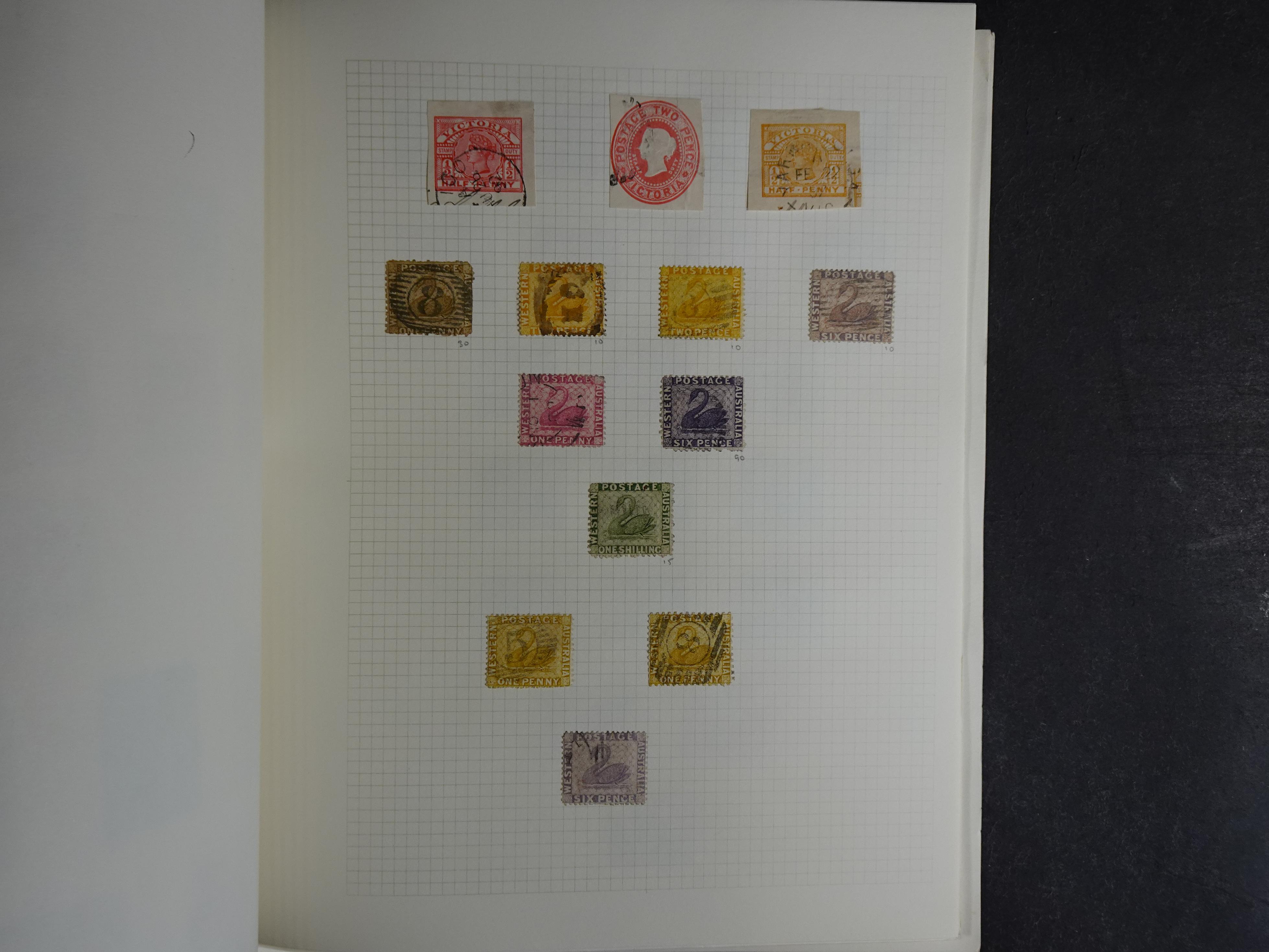 Prachtige collectie div, deels Australische staten waar onder beter materiaal en sommige prachtige stempels.
Zeer bijzonder. 28