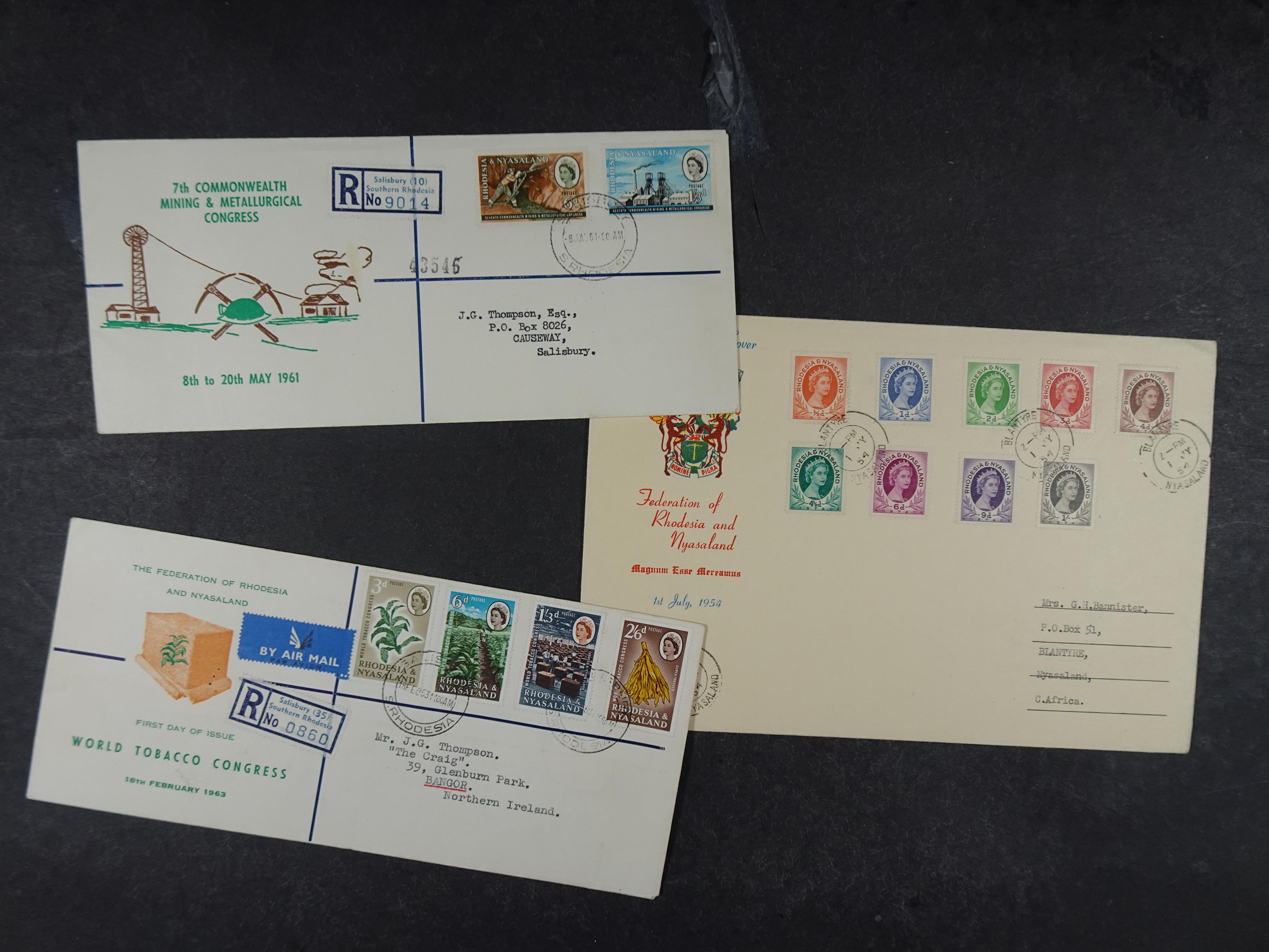 Interessante kavel met FDC'S en poststukken uit diversen delen van Rhodesie uniek materiaal.  3