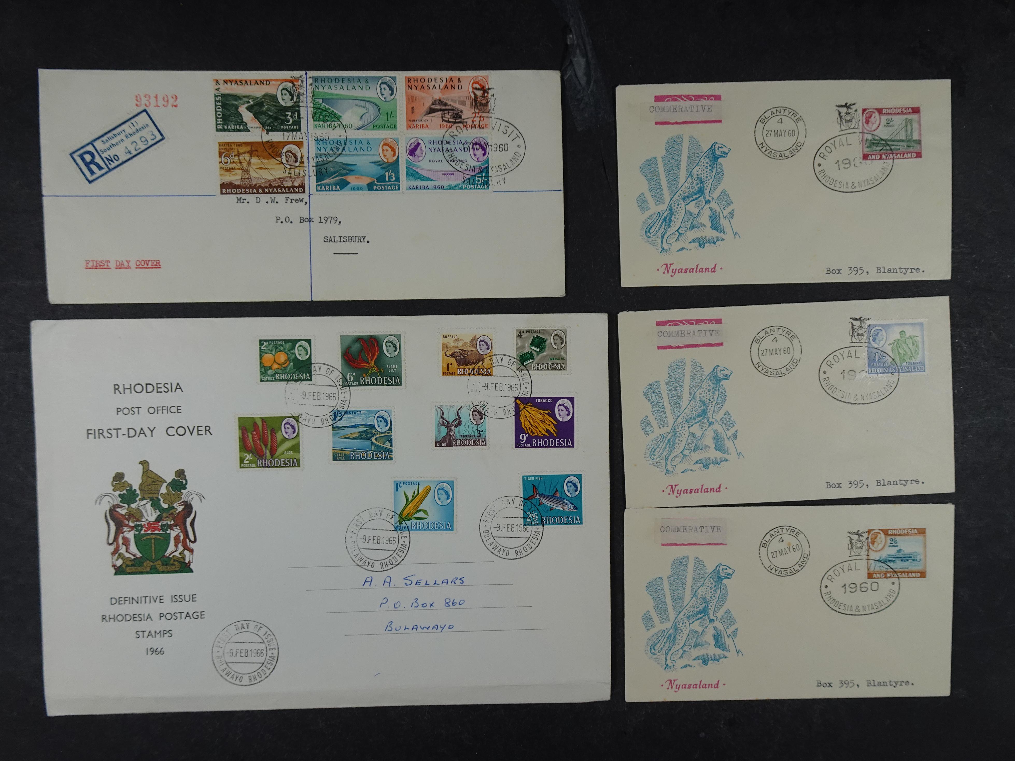 Interessante kavel met FDC'S en poststukken uit diversen delen van Rhodesie uniek materiaal.  5