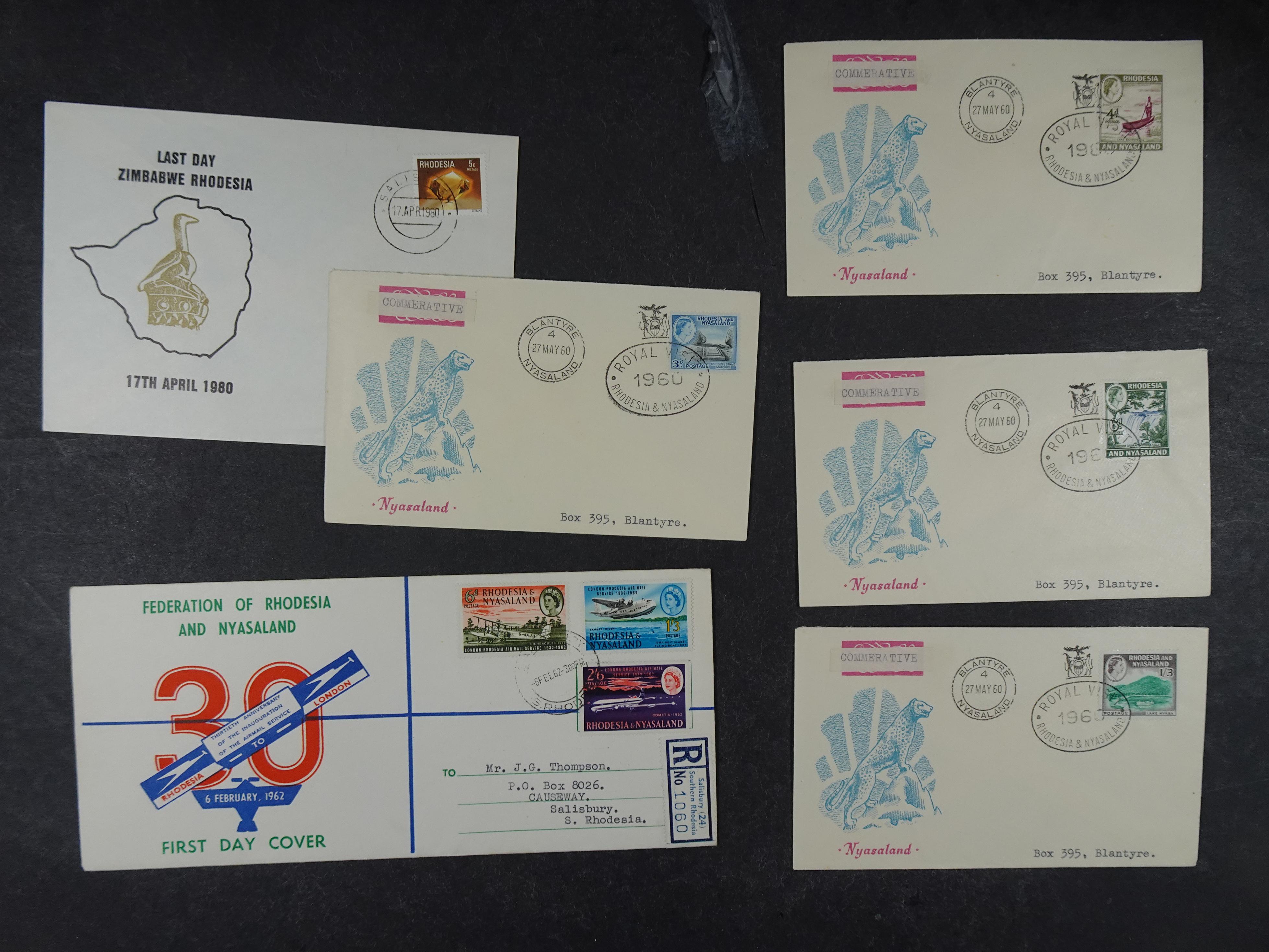 Interessante kavel met FDC'S en poststukken uit diversen delen van Rhodesie uniek materiaal.  6