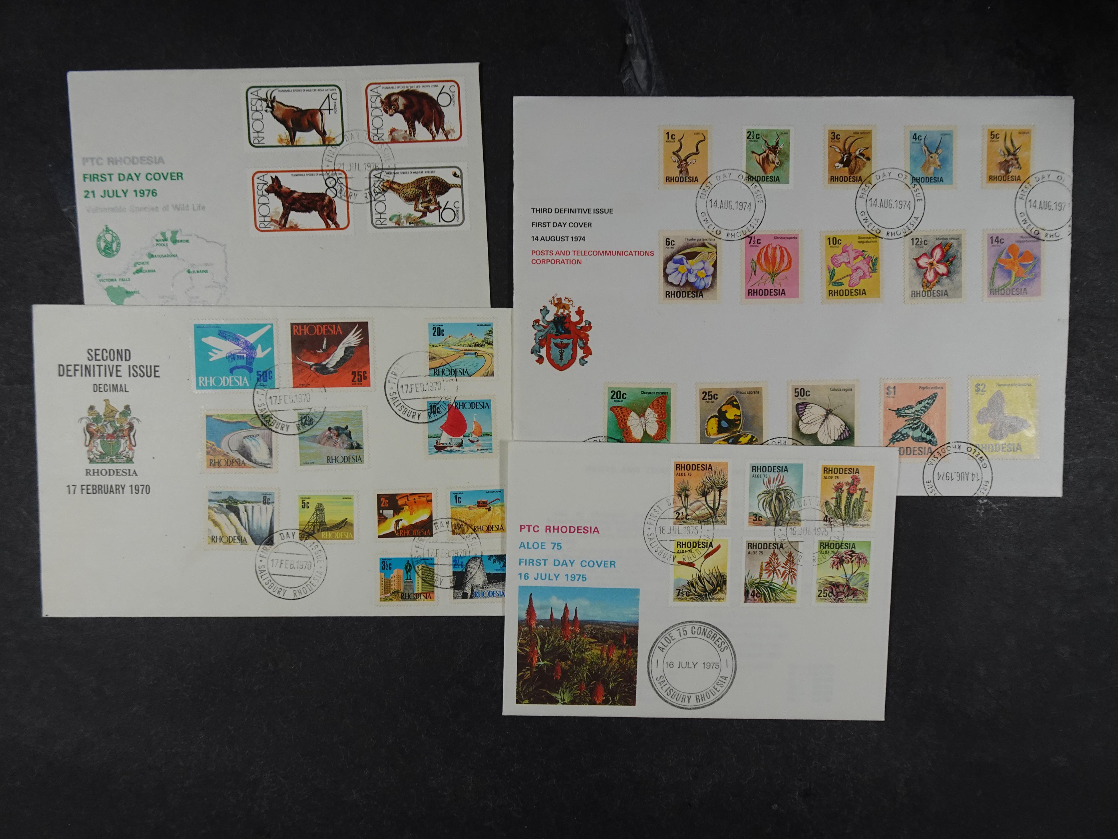 Interessante kavel met FDC'S en poststukken uit diversen delen van Rhodesie uniek materiaal.  13