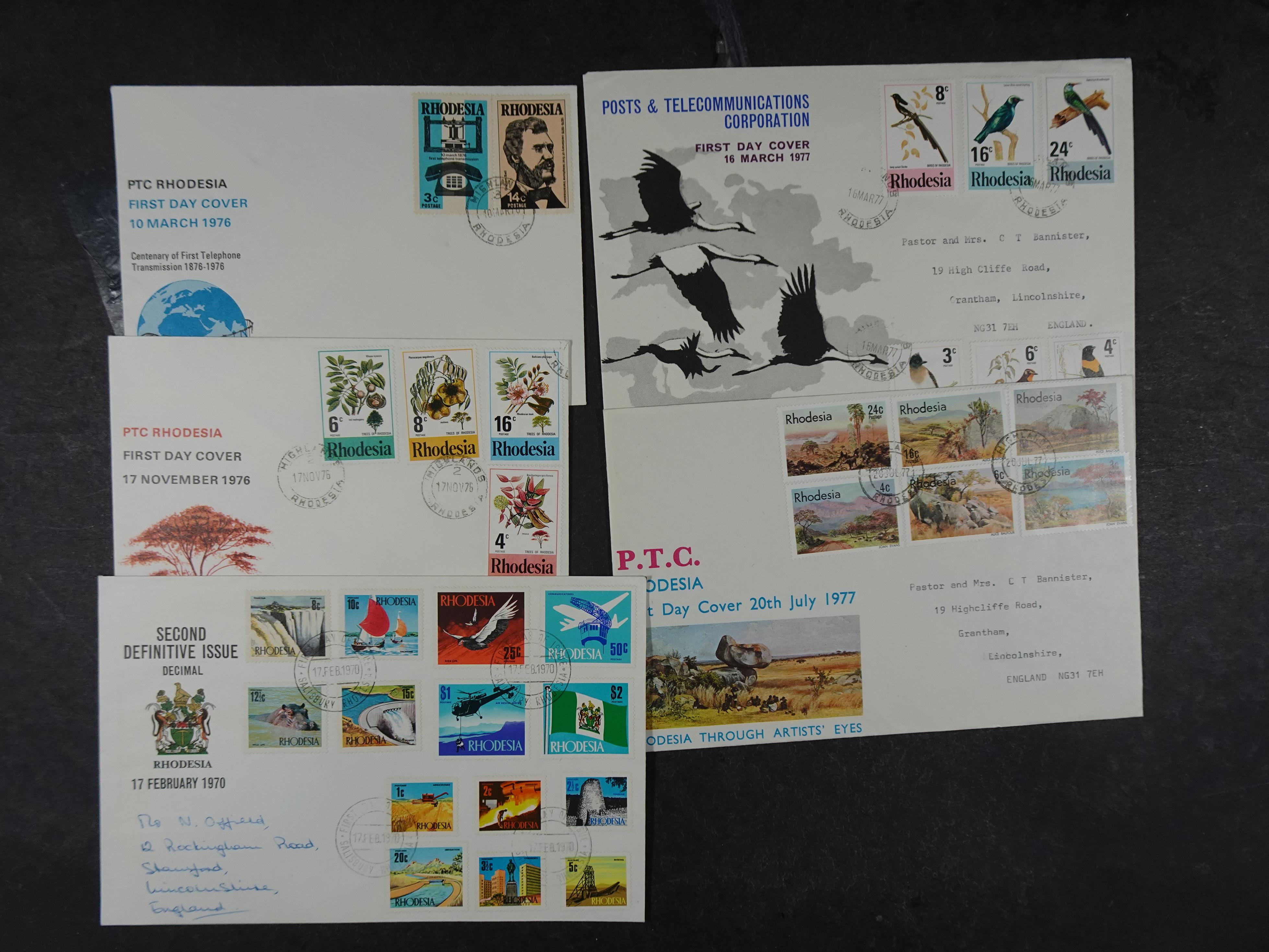 Interessante kavel met FDC'S en poststukken uit diversen delen van Rhodesie uniek materiaal.  14