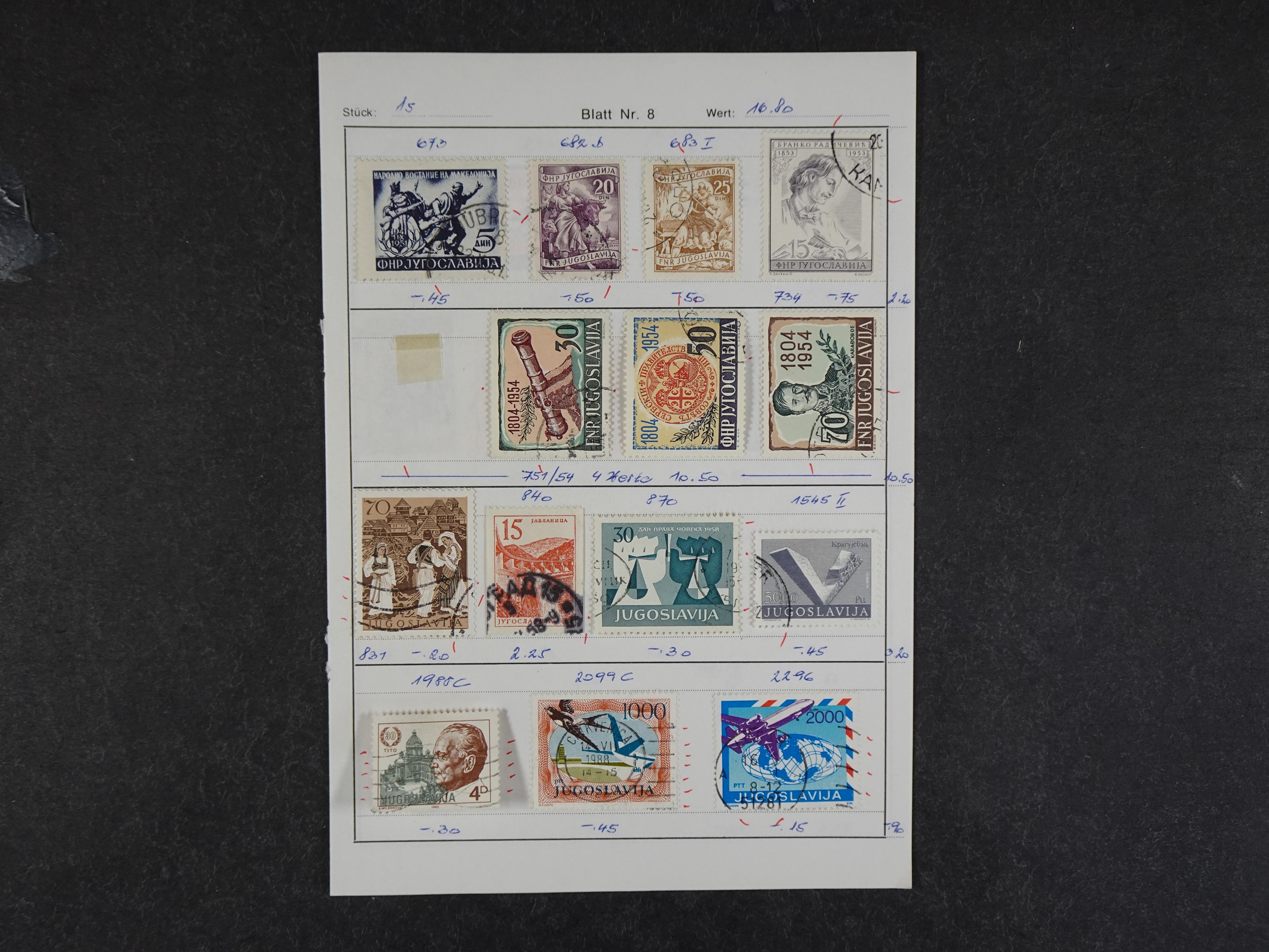 Doos met velerlei verrassingen waar onder betere zegels.
FUNDGRUBE. 249